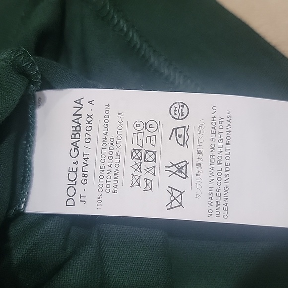 Genuine Dolce & Gabbana Men's Green T-Shirt w/ Embellishments Sz Large NWOT $500 - Picture 7 of 10